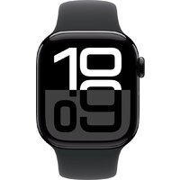 Умные часы Apple Watch Series 10 42 мм (алюминиевый корпус, черный/черный, спортивный силиконовый ремешок S/M) фото-2