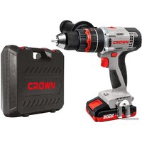 Ударная дрель-шуруповерт Crown CT21075HMX-2 BMC (с 2-мя АКБ, кейс)