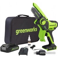 Аккумуляторная пила Greenworks G24MCS10K4 2008207UB (с 1-им АКБ 4 Ач)