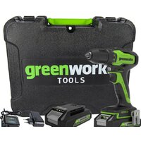 Дрель-шуруповерт Greenworks GD24DD35K2 3704007UA (с 1-м АКБ, кейс)