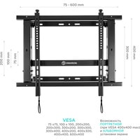 Кронштейн для информационной панели Onkron PRO7M (черный) фото-2