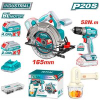 Наборы электроинструментов Total TOSLI240583 (циркулярка, шуруповерт, миксер, 2 АКБ)